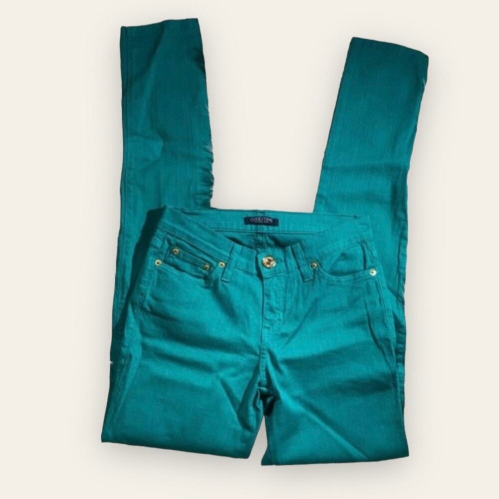Good Time low rise green colored skinny denim jeans size 3 juniors